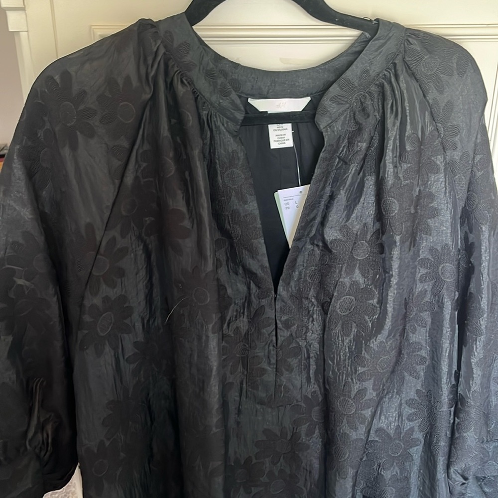 NWT H&M Black Shift Dress Midi